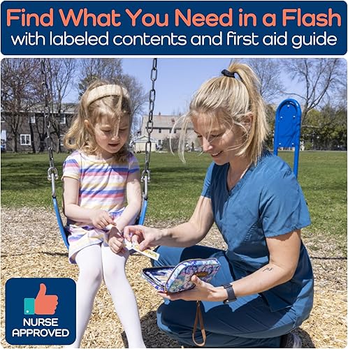 Miniatura 7 de KEEPGOING - Kit infantil de primeros auxilios, para viajes, 130 piezas, botiquín pequeño para automóvil, hogar, bolso, pañalera y mochila, apósitos
