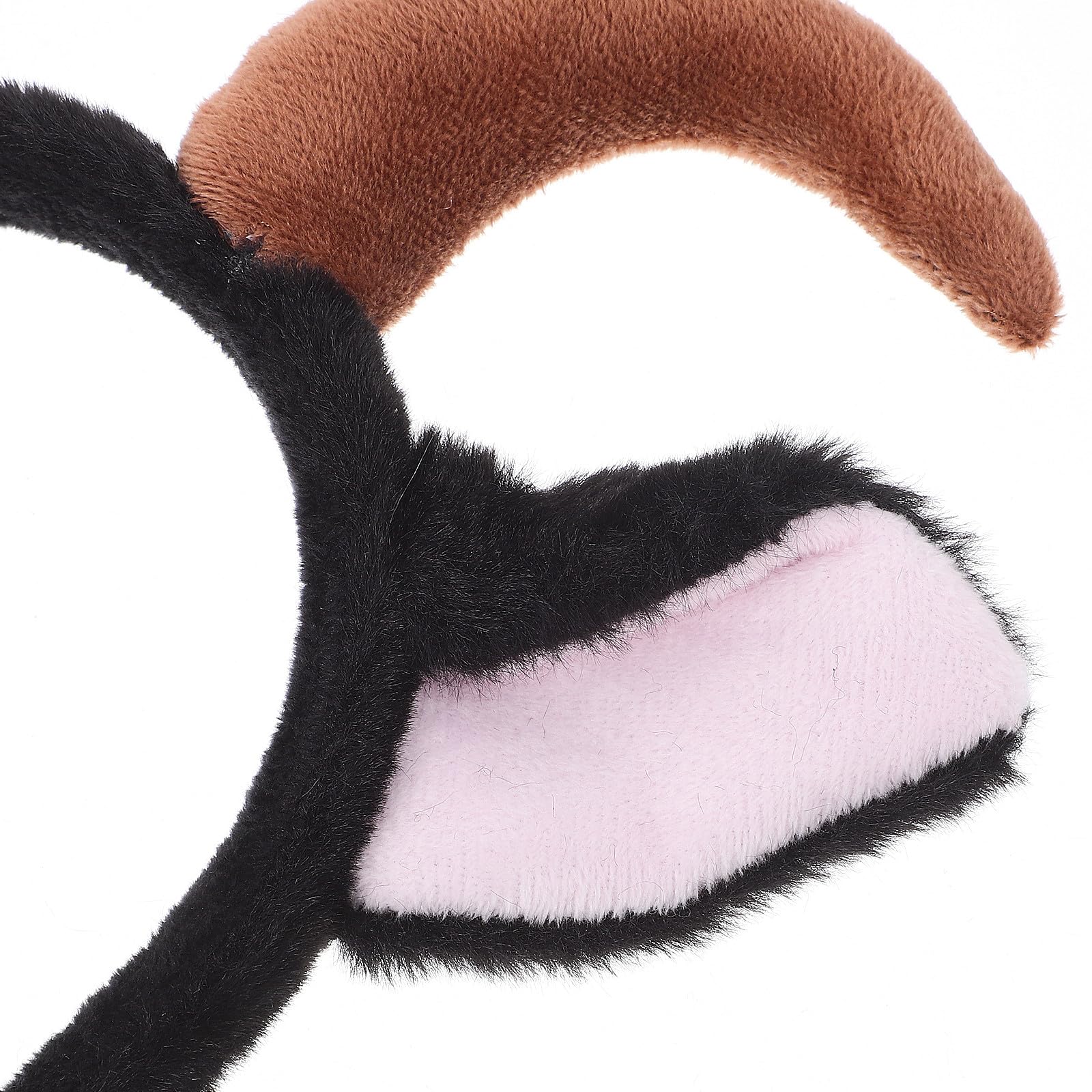 BESPORTBLE Serre-tête en peluche avec oreilles d'agneau et cornes de chèvre, oreilles de mouton noires, serre-tête pour adultes et enfants, carnaval, fête de Noël, accessoire de cosplay