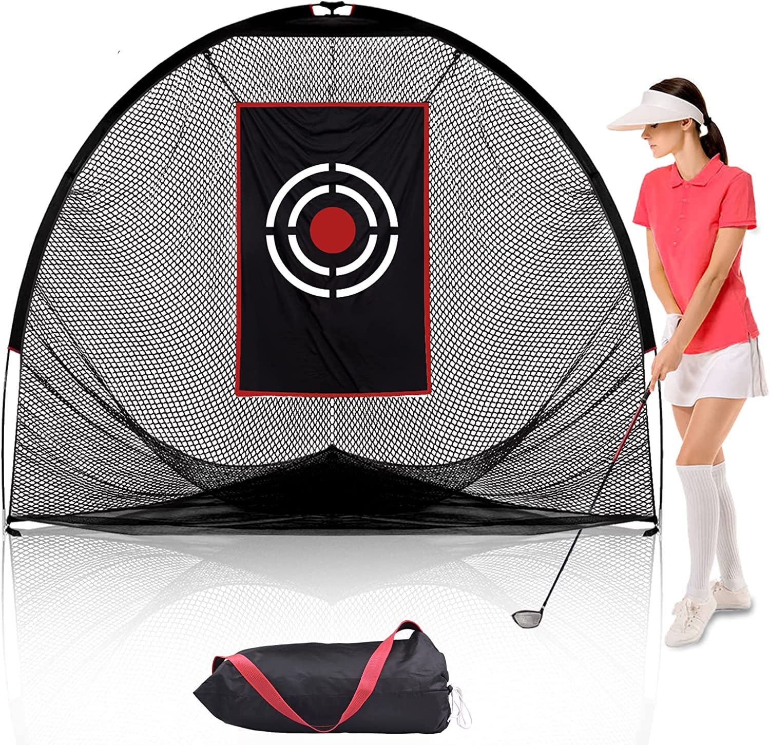 ゴルフネットゴルフ練習ネット練習用2.4x2.1x2.1m三角形組立式