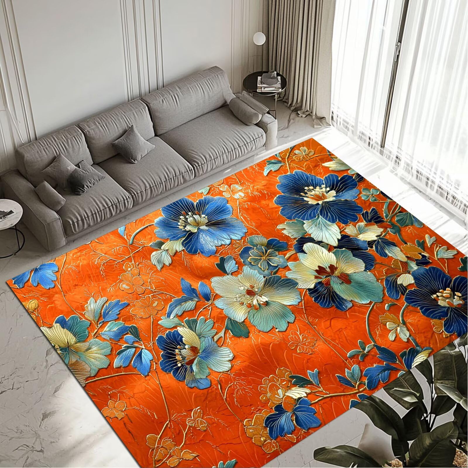 Tapis de salon orange créez une ambiance chaleureuse dans votre chambre adulte