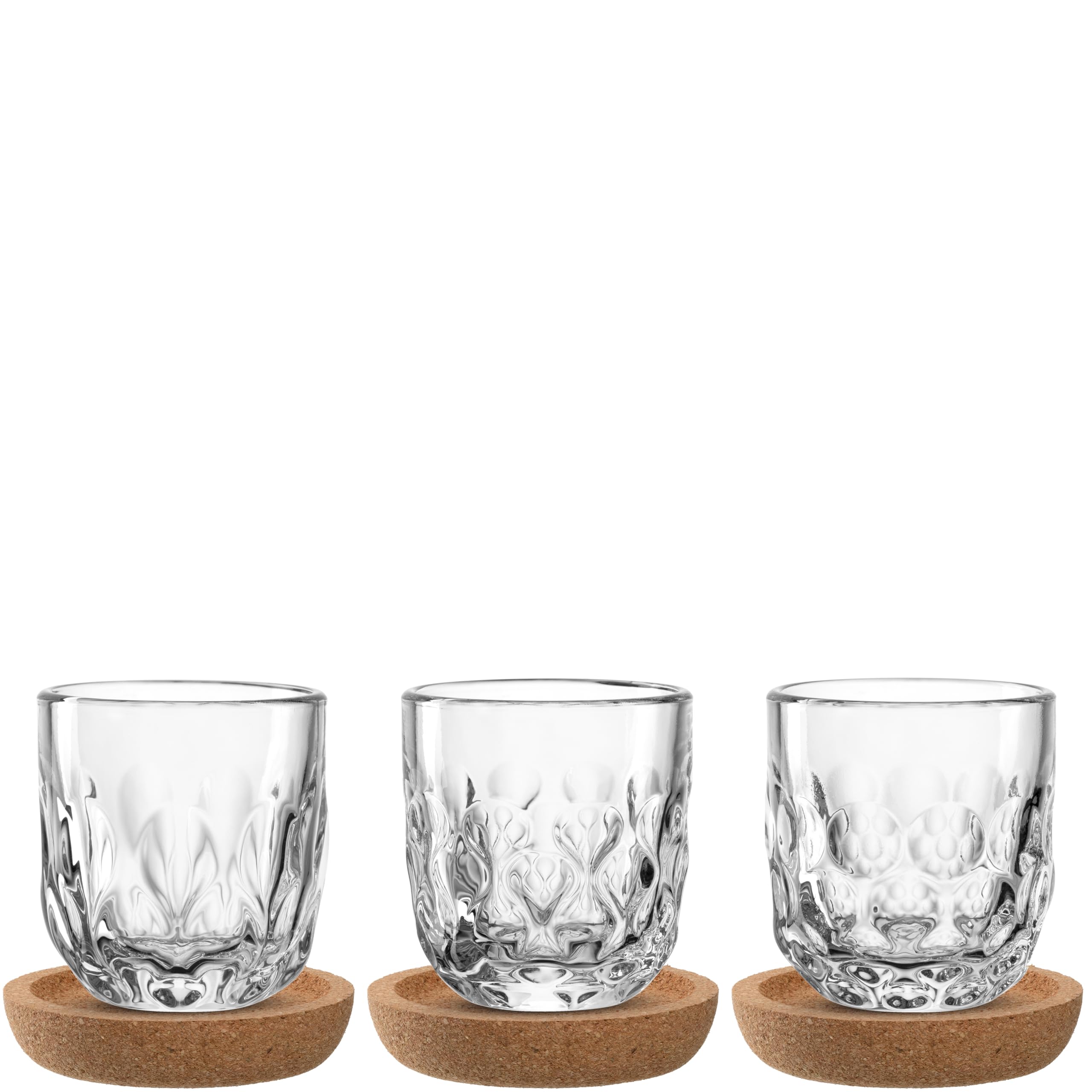 LEONARDO HOME GOCCE Kaffeeglas • 2 Stück • 220 ml • 2 Kaffeebecher • Cappuccinoglas für Siebträger • Spülmaschinengeeignet • Tropfenstruktur • Transparent • Klares Design • Cafe Crema • 055183