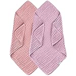 SWEET DOLPHIN Muslin Baby Bath Towels Blanket - 2 Pack 100% Cotton Towel for Babies, Infants, Toddlers - 40x40Inch - Highly Absorbent, Light Sakura