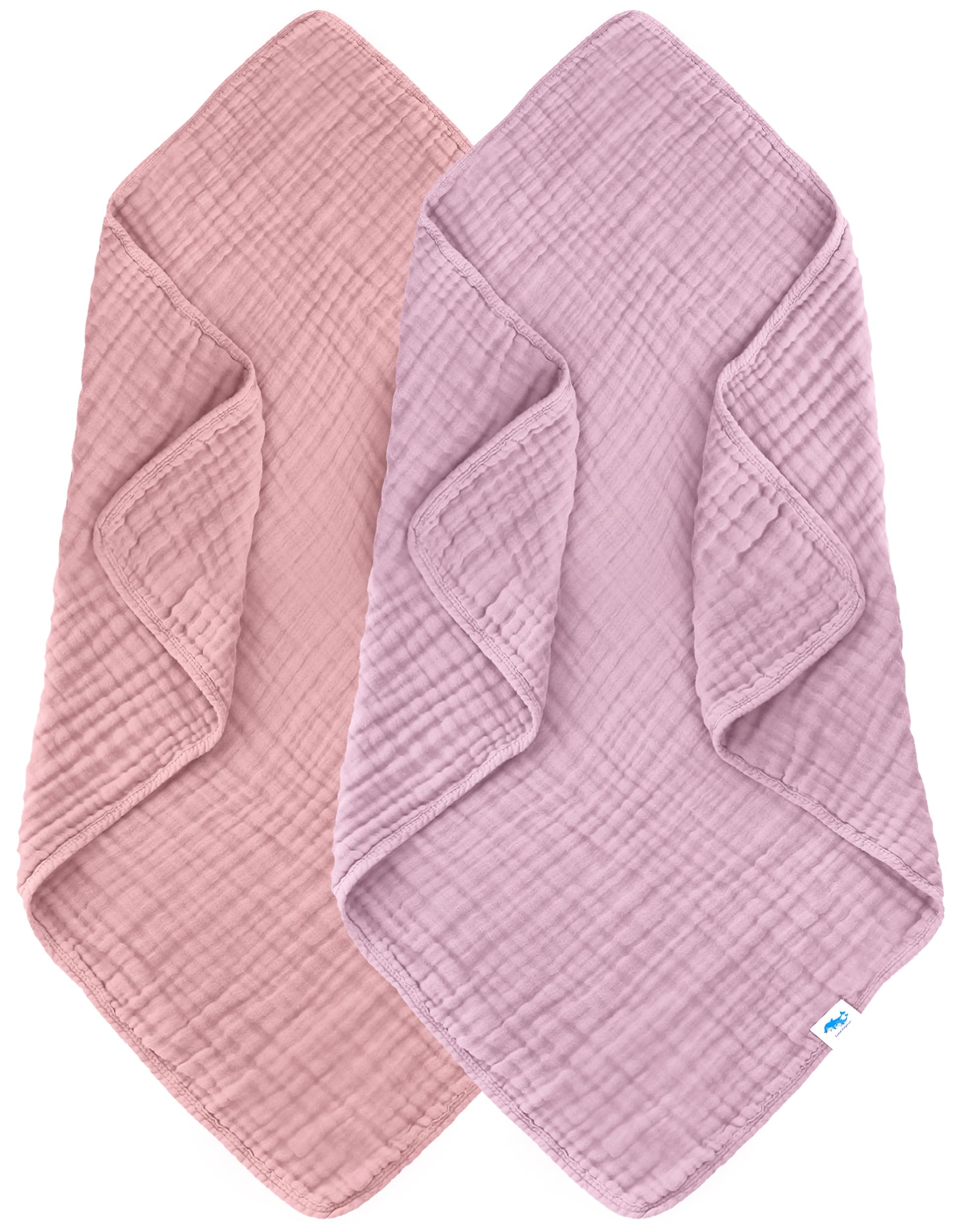 SWEET DOLPHIN Muslin Baby Bath Towels Blanket - 2 Pack 100% Cotton Towel for Babies, Infants, Toddlers - 40x40Inch - Highly Absorbent, Light Sakura