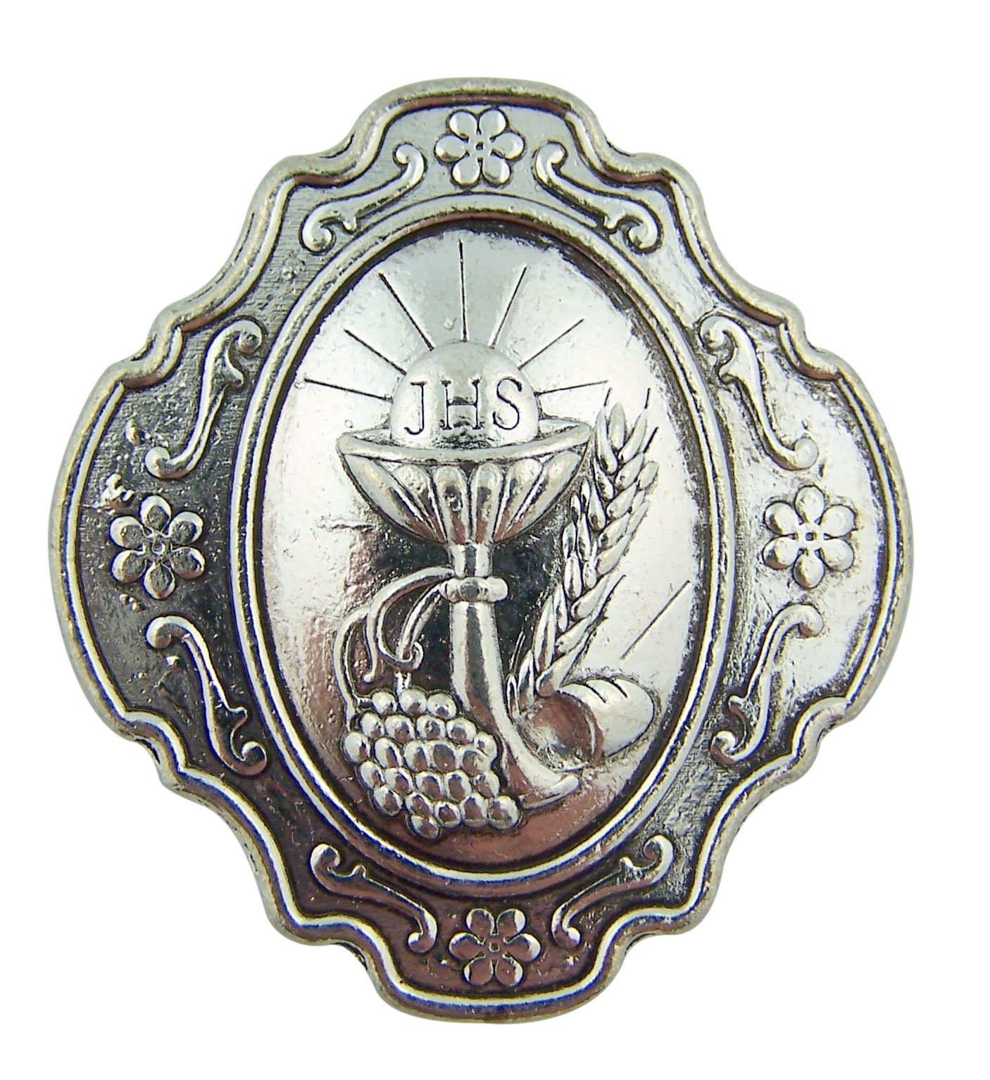 Religious Gifts - My Holy First Communion 2 Inch Silver Tone Small Jewelry Box Keepsake Gifts