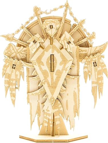 Miniatura 3 de World of Warcraft Horde - Kit de figuras de rompecabezas de madera 3D (19 piezas) y póster exclusivo, construye y pinta juguete de réplica de