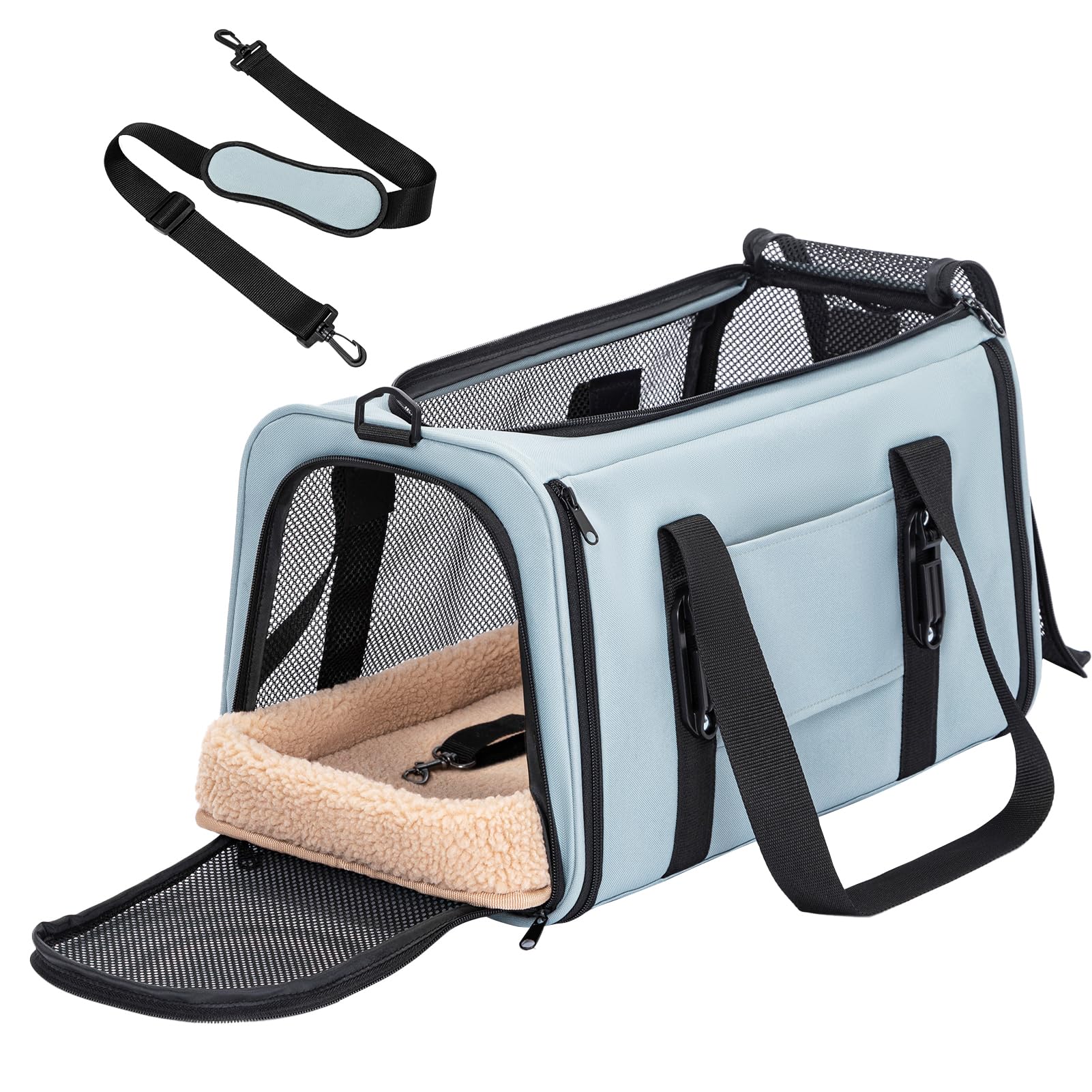 Petsfit Cat Car Carrier with Patented Safety Buckle