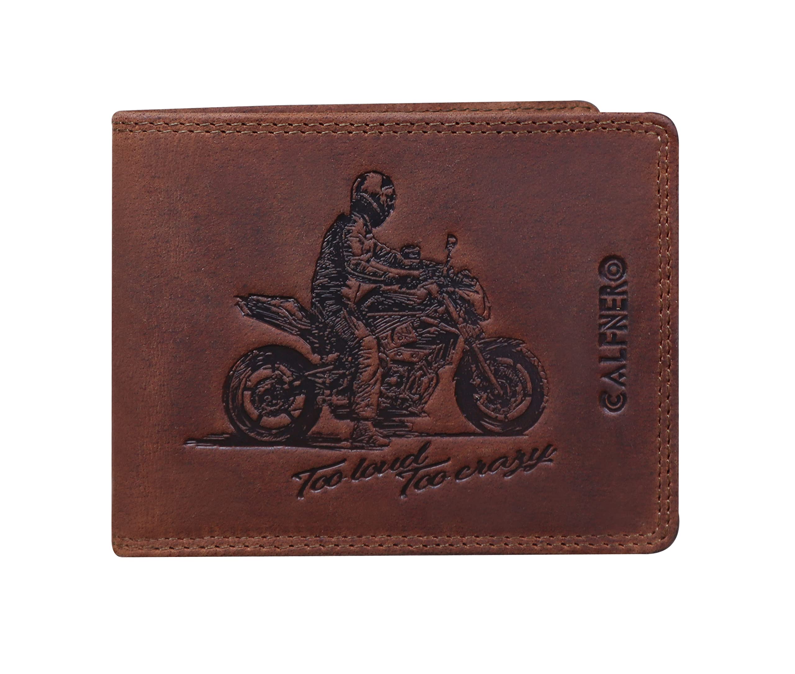 calfnero Men's Genuine Leather Wallet-Multiple Card Slots and ID Window- Leather Wallet (Hunter)-picture-19