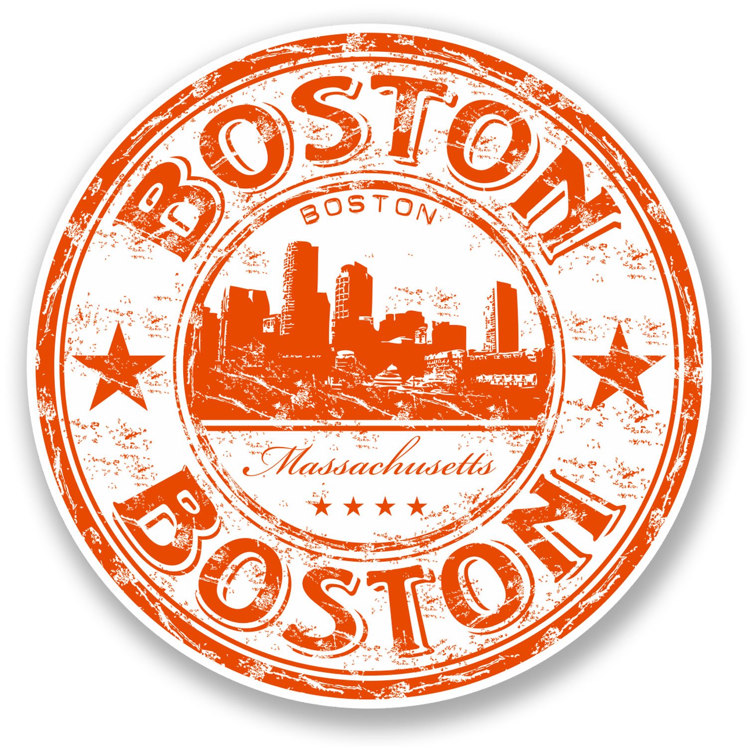 Destinationvinyl Multi 2 X 10Cm Boston Massachusetts Usa Vinyl Sticker Travel Luggage Tag Laptop #5827 (10Cm X 10Cm)