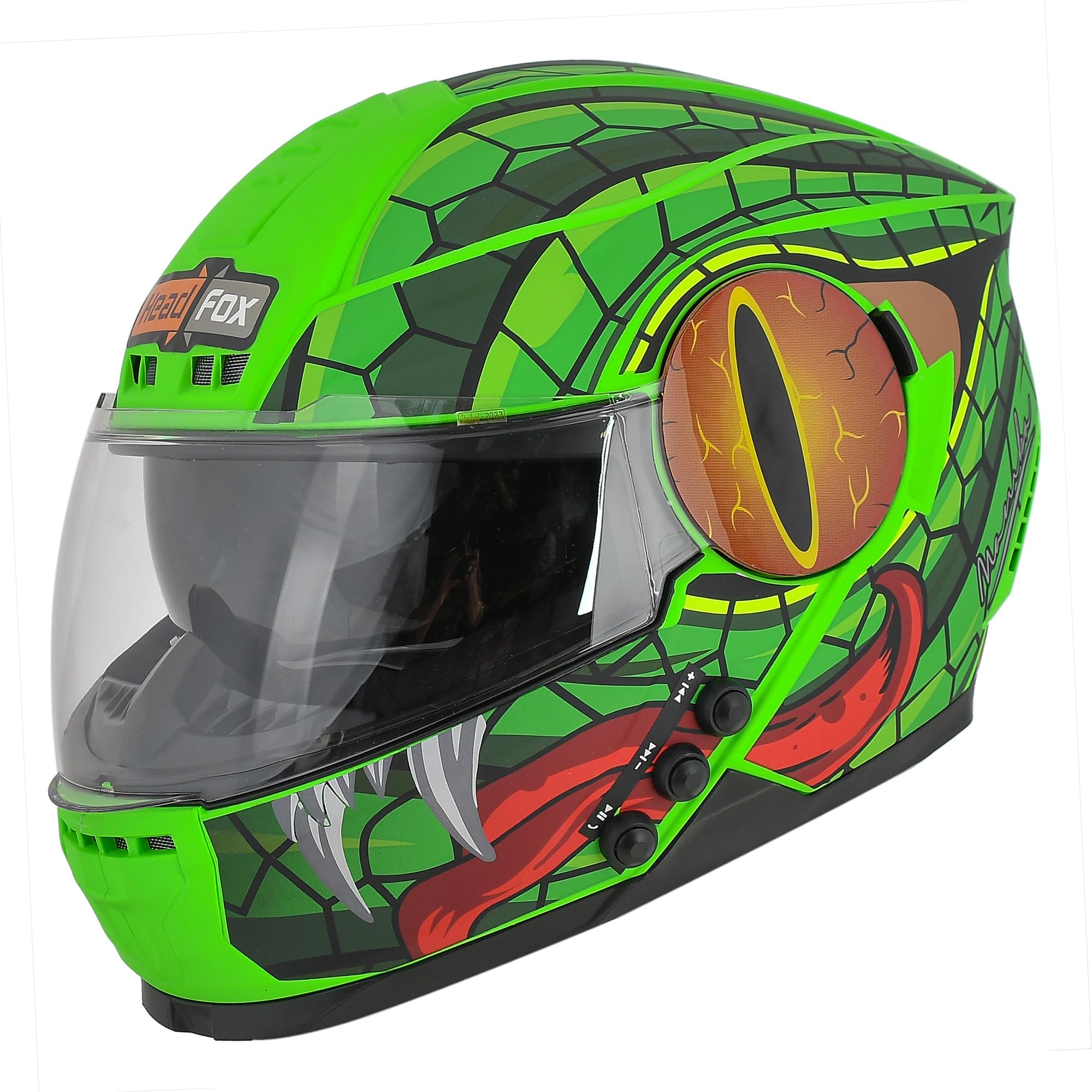 Headfox H4 Air Mamba Bluetooth Helmets | Full Face ISI Certified Helmet for Man | Music| ENC | Built-in Bluetooth | Navigation | Matt Finish-image-48