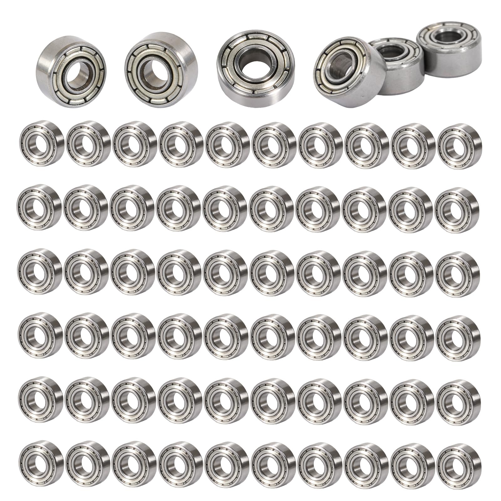 60 sztuk 693ZZ łożyska kulkowe 3 x 8 x 4 mm, podwójnie zabezpieczone łożyska kulkowe zwykłe mini łożyska kulkowe ze stali węglowej, miniaturowe łożyska kulkowe zwykłe do drukarek 3D DIY, silników