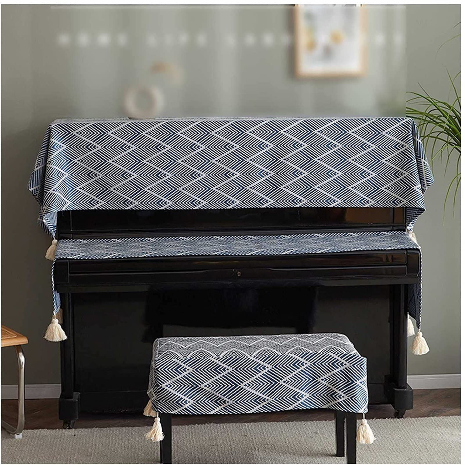 Copertura Per Pianoforte Verticale - Impermeabile E Antipolvere - 153x110x35cm - Tessuto Poliestere - Foto 9
