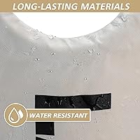 Vista 4 de Cesta de lavandería grande de 90 L, cesta de ropa alta independiente, bolsa de lavandería plegable, color beige