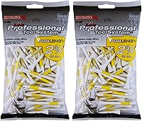 Pride Professional Tee System ProLength 2.75" Color-Coded Golf Tees - 200 Count (2x100) for Drivers Under 360cc