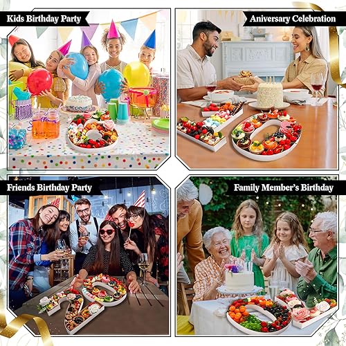 Miniatura 6 de Mifoci Número de cartón de 13.7 pulgadas para fiesta de cumpleaños de embutidos y aniversario de caramelo de chocolate de papel rellenable (blanco,