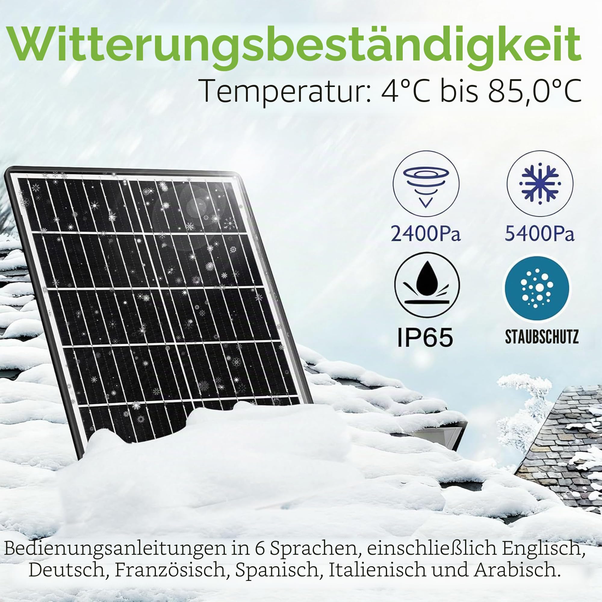 15W Solarpanel-Set mit 16000 mAh Akku, 5V/6V/9V/12V, USB-C, Micro-USB, DC 2,1/1,7/1,35 mm, kompatibel mit 3G/4G Wildkamera