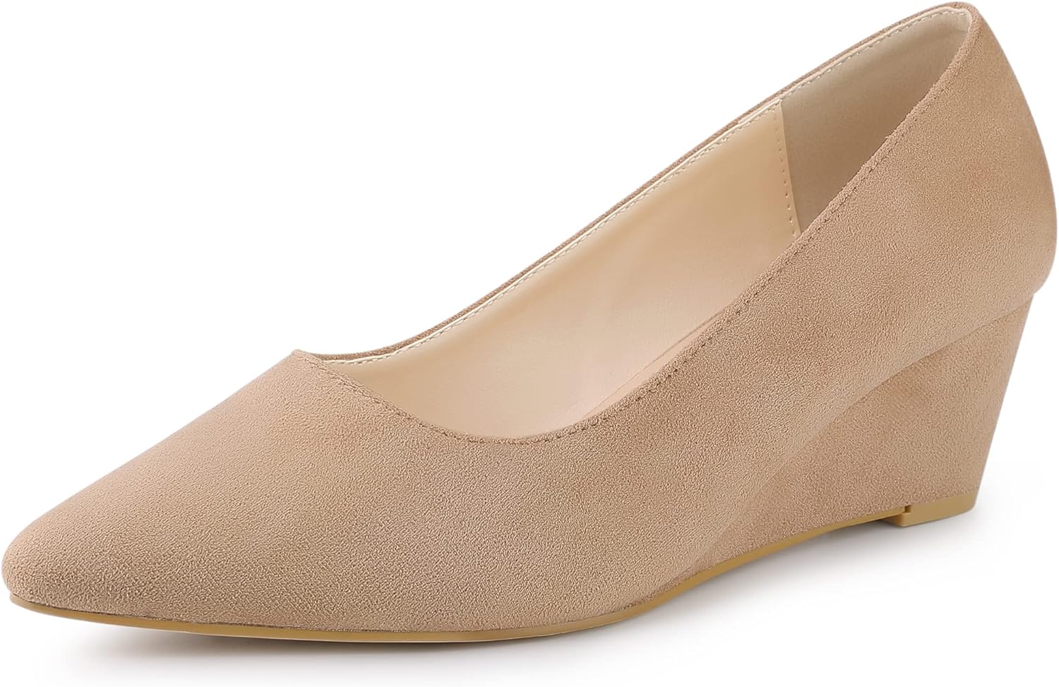 Allegra K Women's Pointy Toe Slip on Wedges Heels Pumps