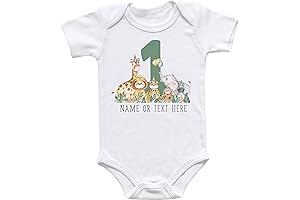 Commemorative One Wild Year: Personalized Baby Romper for Safari-Themed Birthday Celebrations