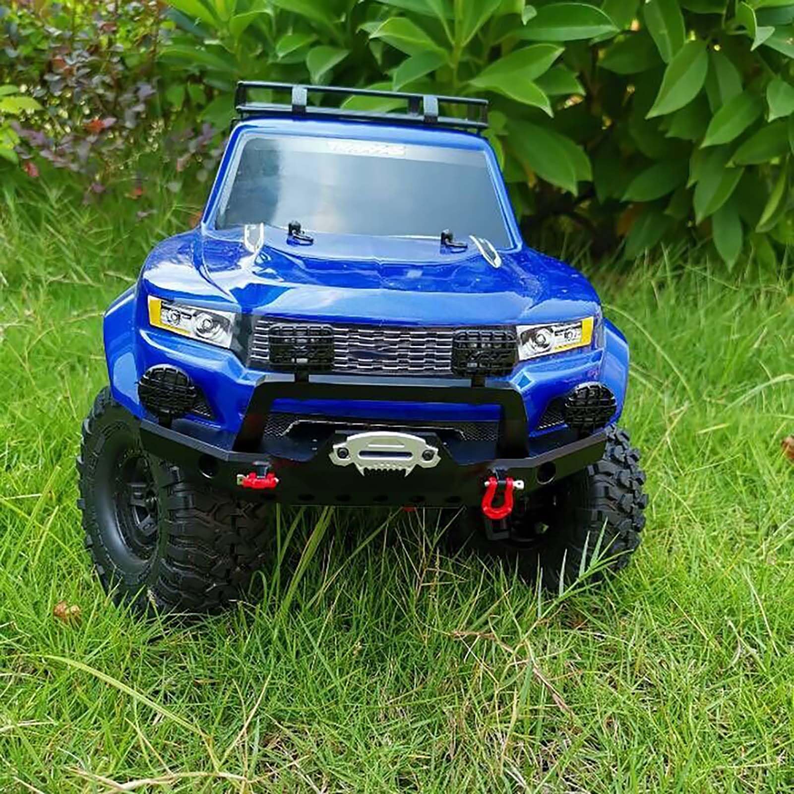 4 metalowy zderzak przedni z 2 lampkami LED do 1/10 RC Crawler Sport 82024 (czarny)