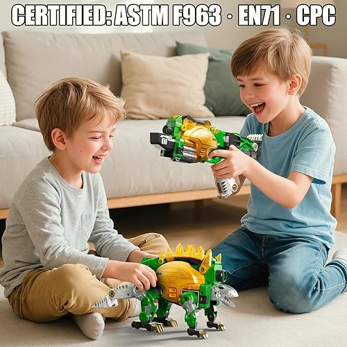 Miniatura 7 de Pistola de juguete de dinosaurio de aleación transformadora - Juguete de morphing 2 en 1 (pistola a dinosaurio), pistola de juguete de bala suave