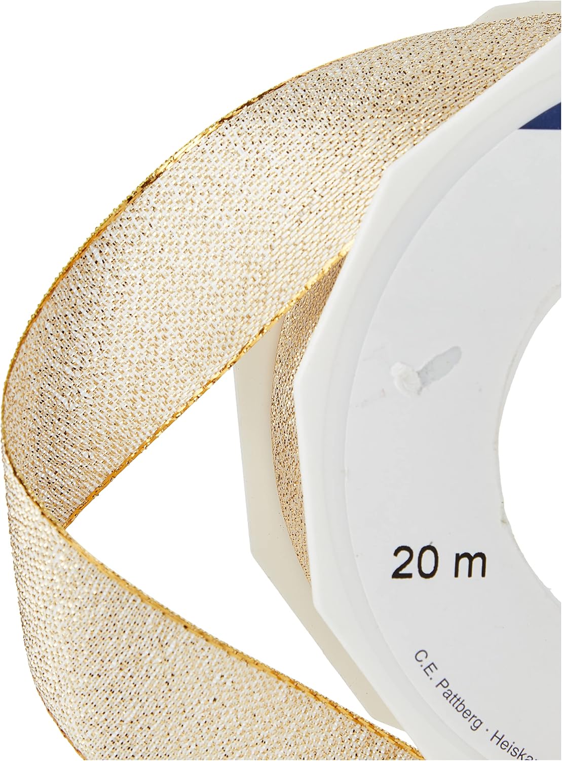PRÄSENT C.E. Pattberg Wien Gold, 22 Yards of Metallic Mesh Gift Wrapping, 1 inch Width, Accessories for Decoration & Handicrafts, Ribbon for Presents, for Every Occasion, 25mm-20m
