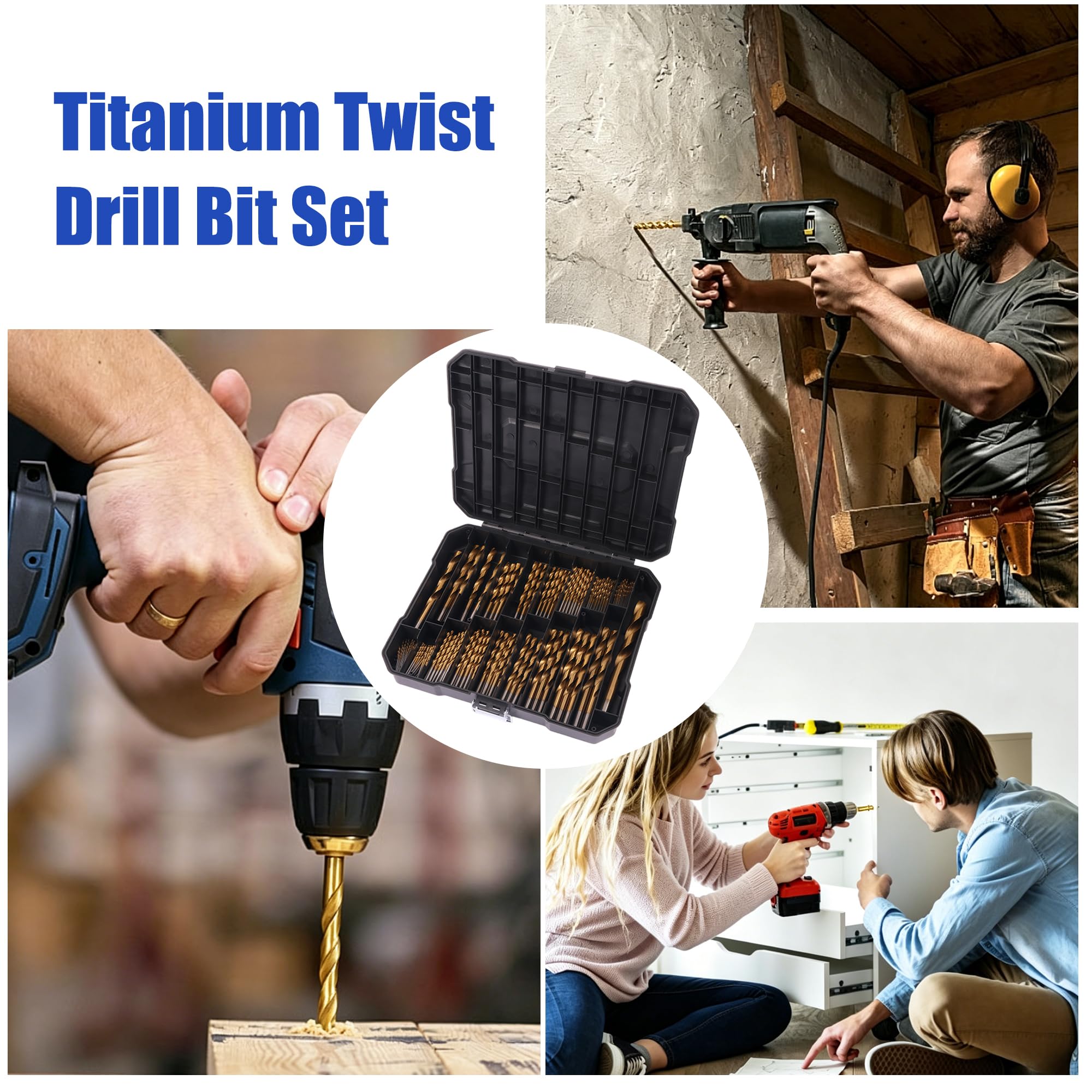 230 Piece Titanium Drill Bit Set - 3/64" to 1/2" -7