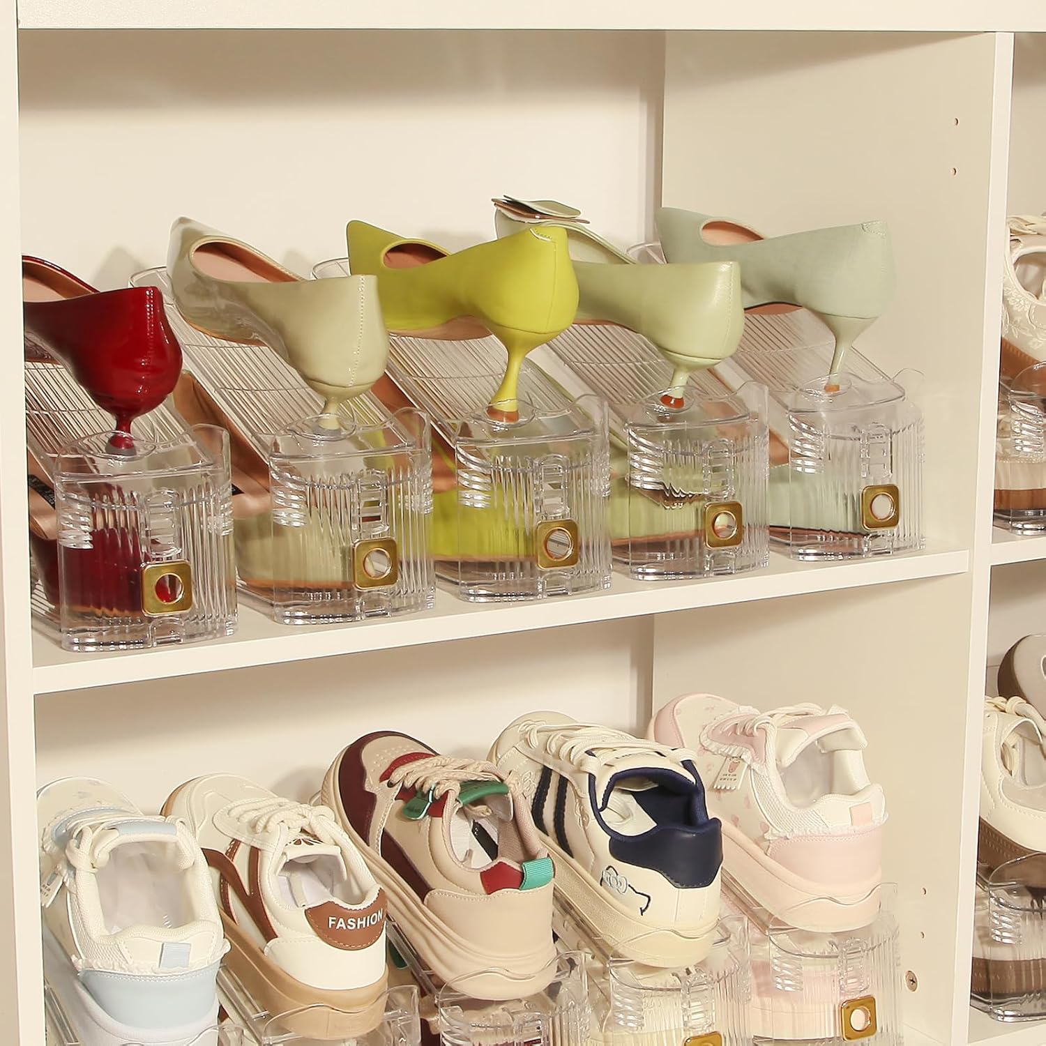 20 Pack Shoe Slots Organizer, Shoe Stackers Organizer for Closet Adjustable Shoe Holder Space Saver 50% Shoes Racks for Closet Organization