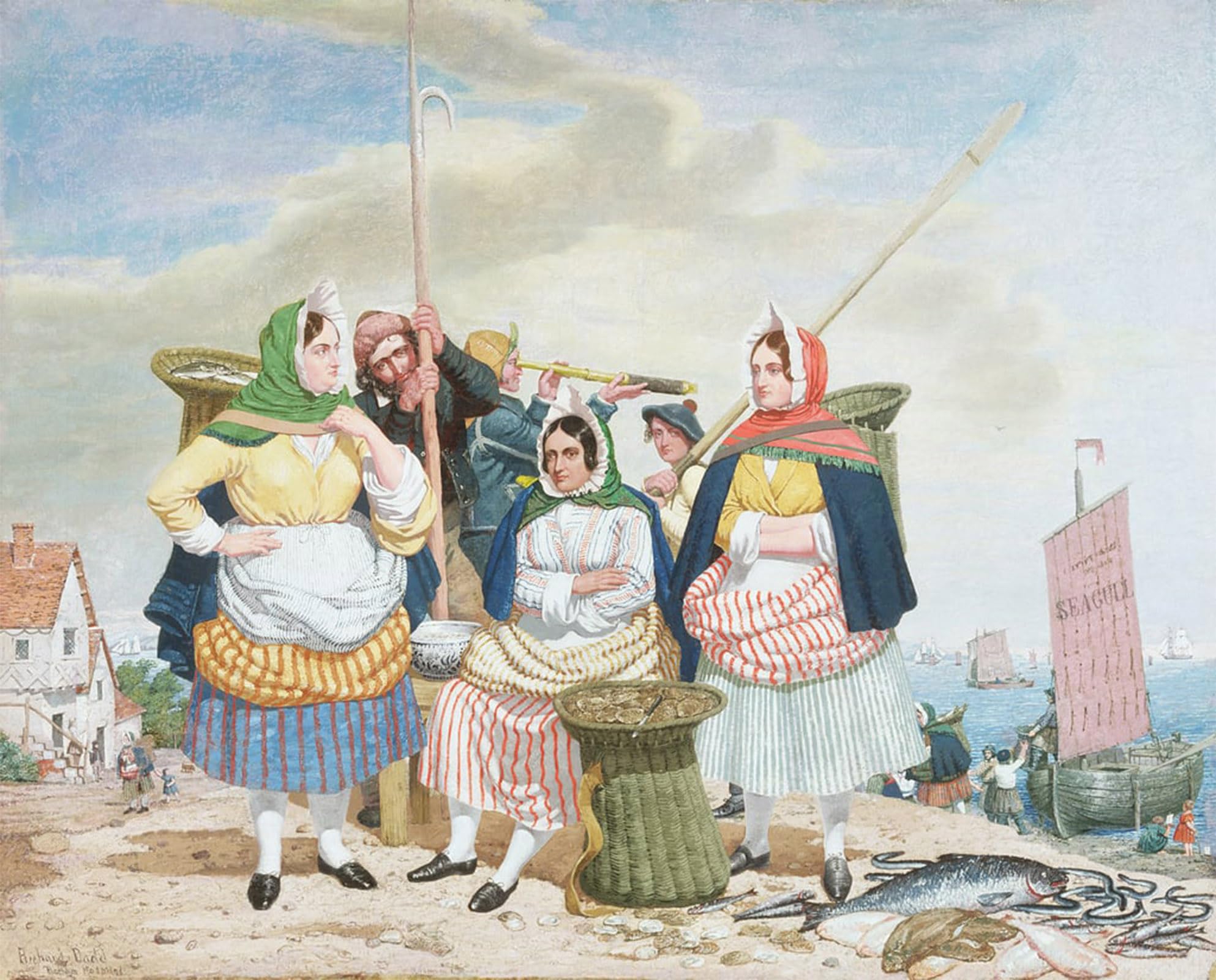 POSTERIIk Vintage Print Pop Art Landscape Artwork Fish Market by Richard Dadd Art Prints for Office Home Decor 60x90cm