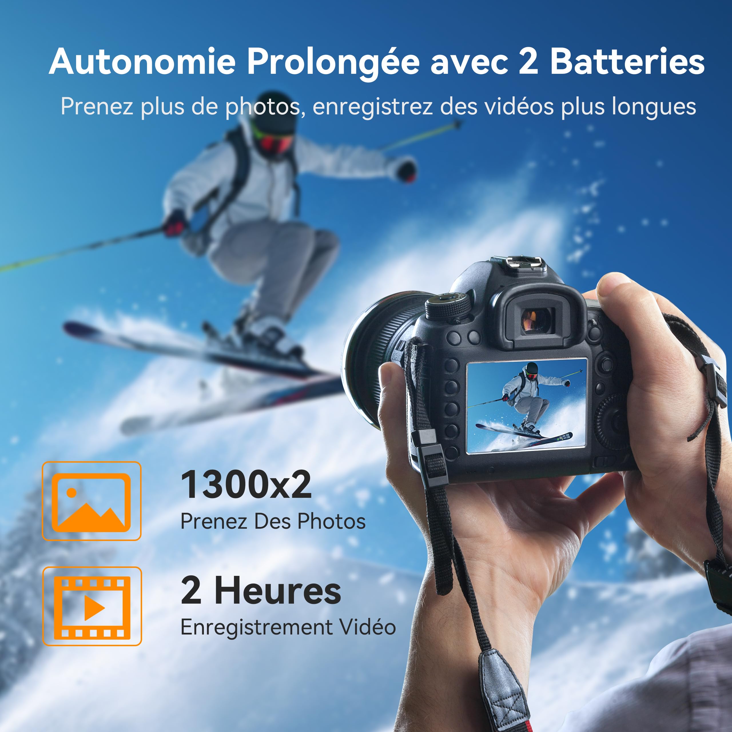 ENEGON NP-FW50 batterie rechargeable 2 Pack 1500mAh avec câble de Charge USB-C 2 en 1 pour Sony ZV-E10, A6000, A6500, A6300, A6400, A7, A7II, A7RII, A7SII, A7S, A7R, A55, A5100,A5000, A3000, A55, RX10