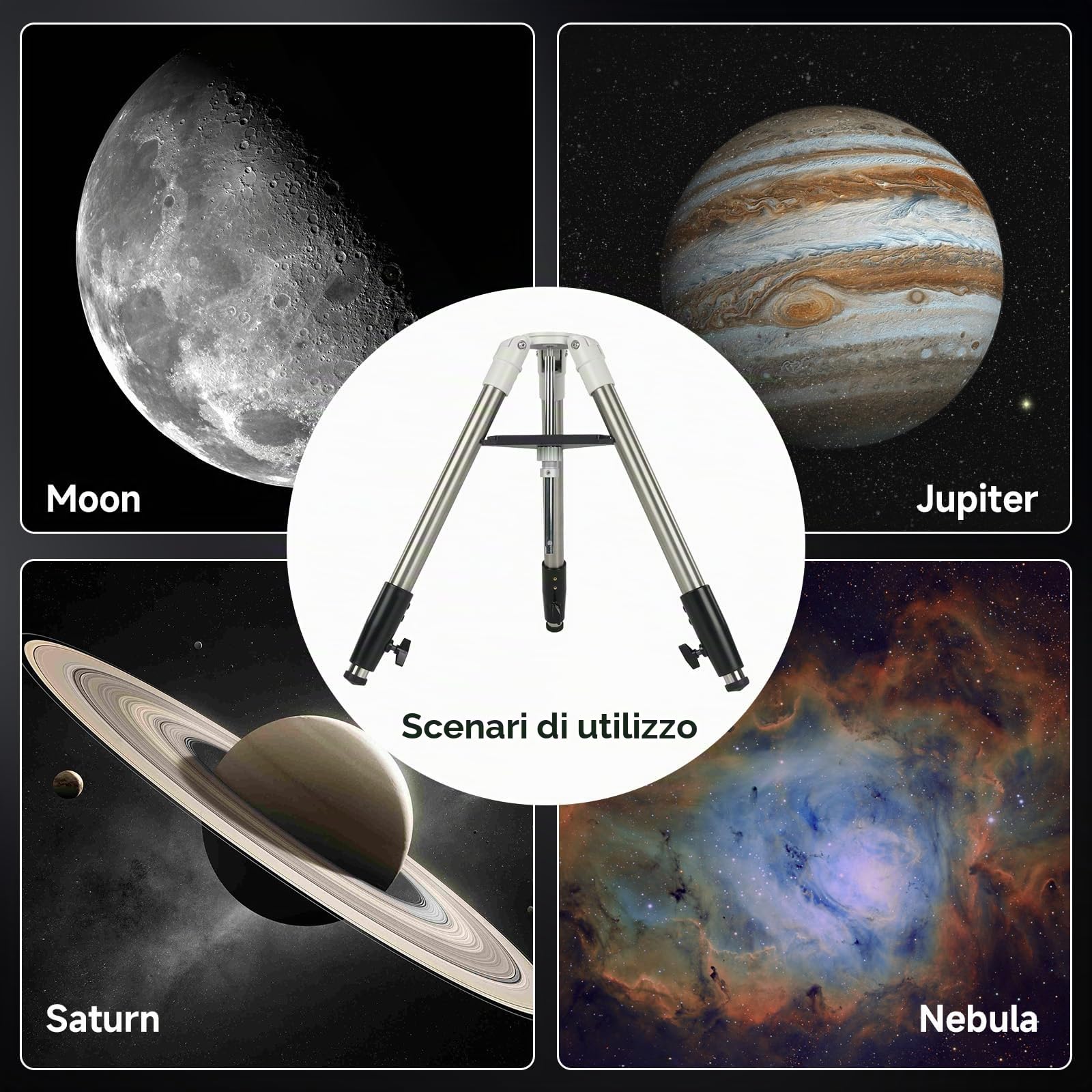 Svbony SV225T Treppiede Telescopico Astronomico, Treppiede in Alluminio Estensibile, Accessori per Telescopi Portatili, Compatibile con Supporti Alt-Azimuth Della Serie SV225