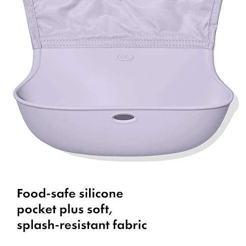 Miniatura 42 de OXO Tot Babero enrollable, paquete de 2, flor y anochecer Flor/anochecer,Llovizna/Flor,Llovizna/anochecer,Llovizna/Ópalo,Lila/Ópalo,Azul/gris,Verde