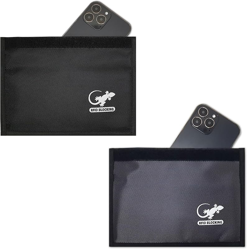 Bolsa Faraday para Chaves de Carro, Celular, Cartões e Passaporte com Bloqueio de Sinais RFID, GPS, Wi-Fi e Bluetooth Gecko Travel Tech – 2 unidades