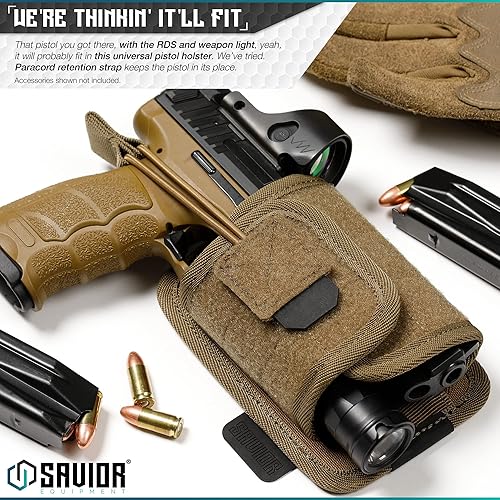Miniatura 2 de Savior Equipment Soporte táctico para pistola giratoria funda universal para adaptarse a la mayoría de pistolas con luz montada láser vista óptica