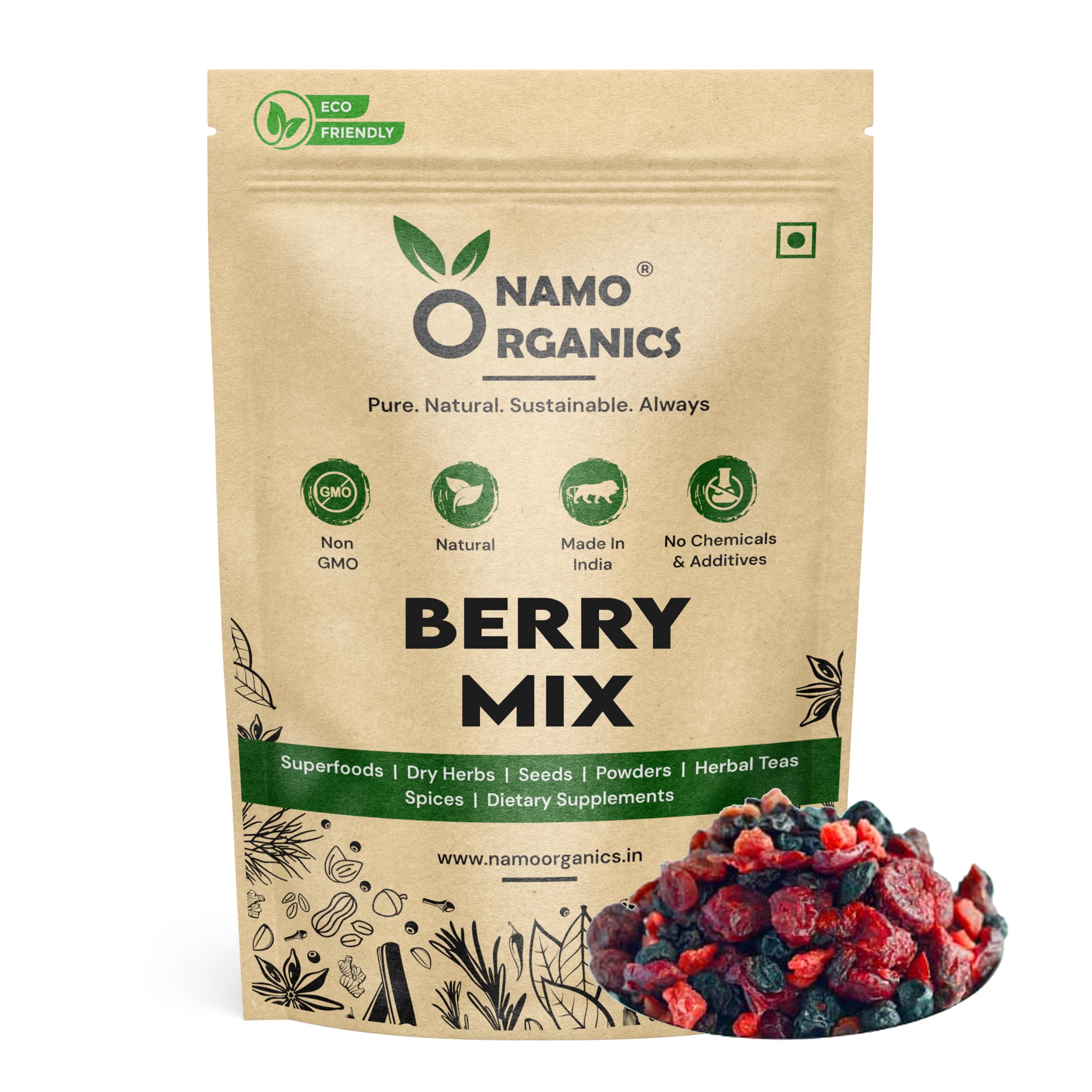 Namo Organics - Super Berry Mix - 500 Gm - without added sugar