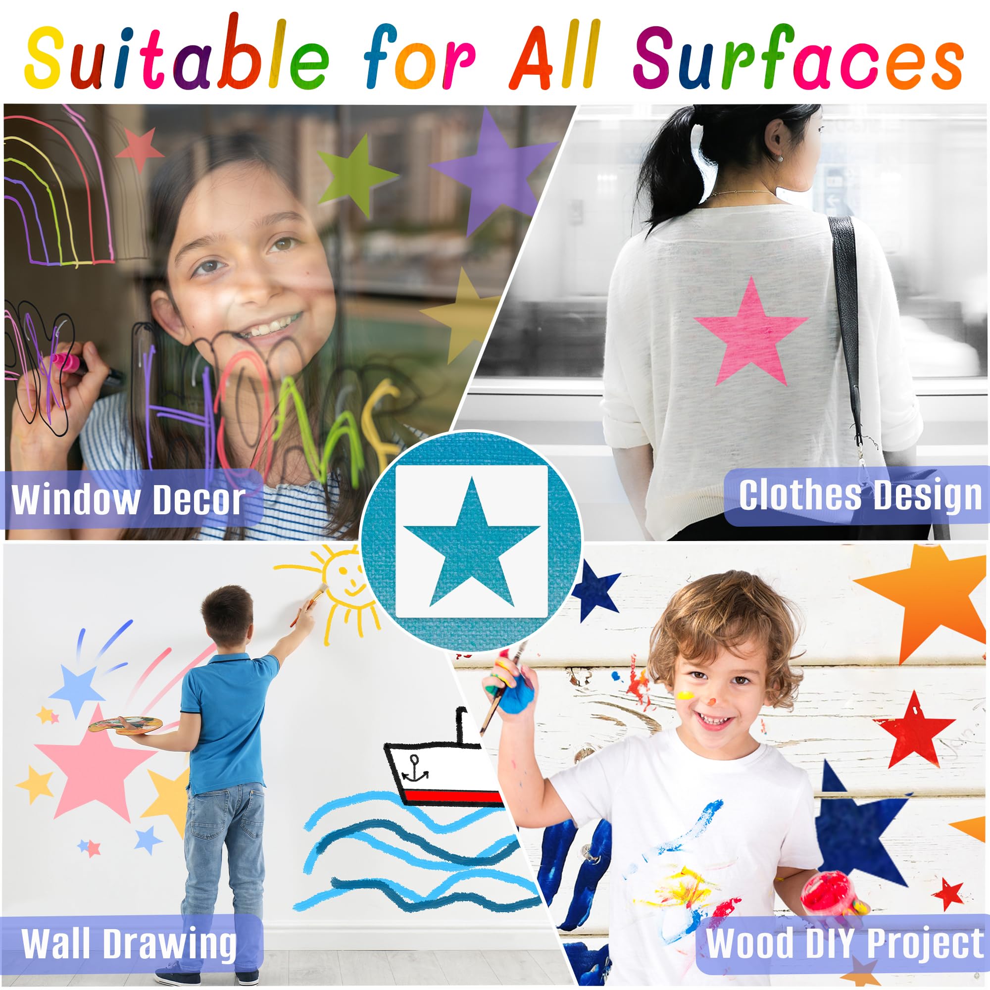 Star Stencils For Painting American Flag 4 Pcs Star Stencil