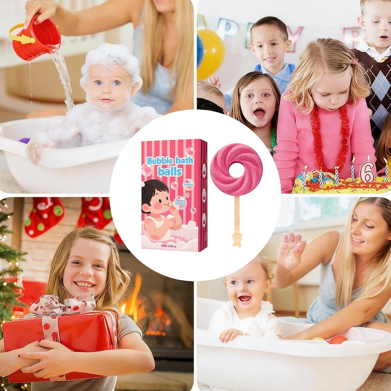 Adult Bubble Bath Cute Lollipop Shape Fragrance Salt Ball