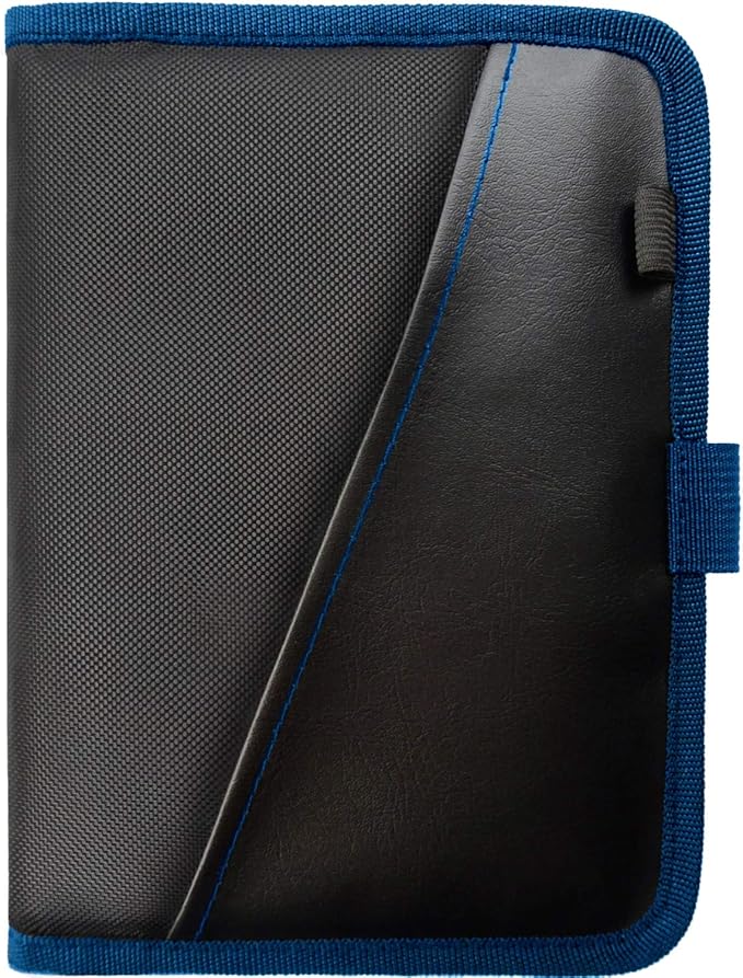 A glove box organizer with a notepad and pen for accident reporting