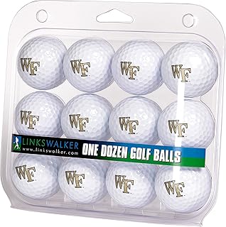 LinksWalker Collegiate Golf Balls 12 Ball Gift Pack Regulation Size 2-Piece Balls