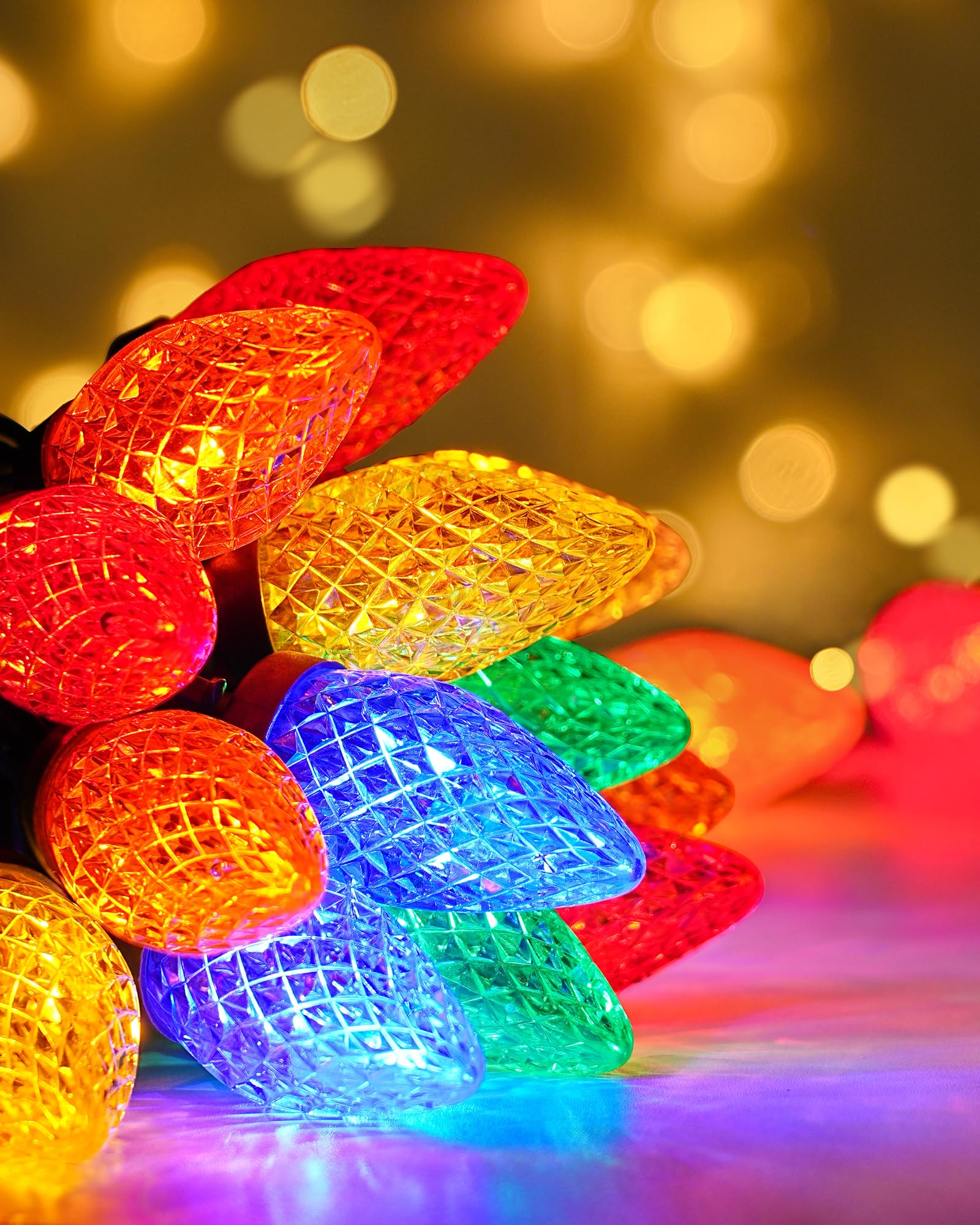 SURAIELEC Christmas Lights Outdoor, 2 Pack C9 Christmas String