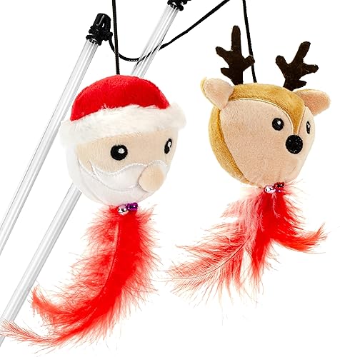 Miniatura 6 de Giftable World Juguete de peluche navideño para mascotas, divertido para diseños navideños, juguete de juego para gatos