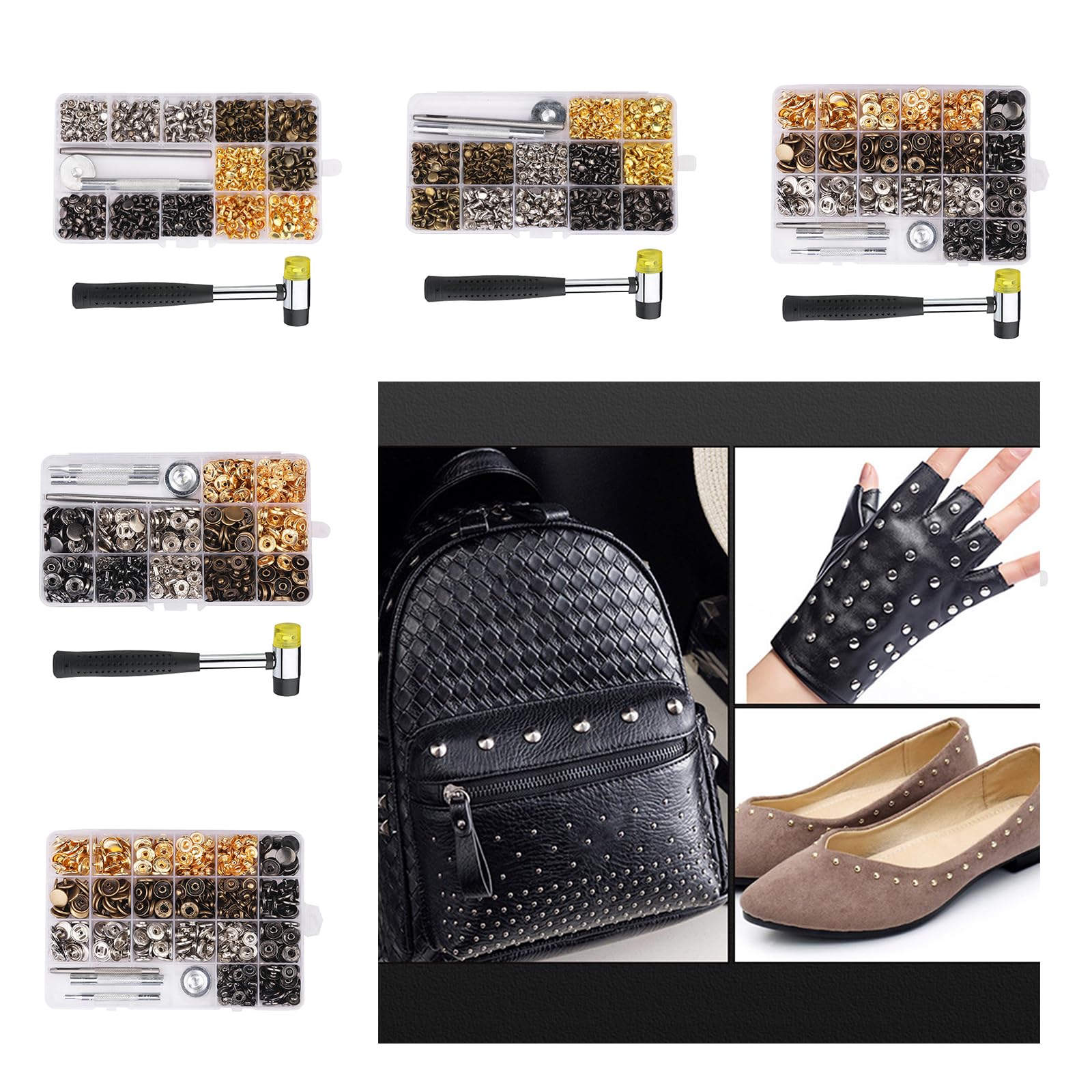 Bottoni a pressione pratici bottoni automatici in pelle vestiti giacche accessori per borse in metallo chiusure resistenti in pelle