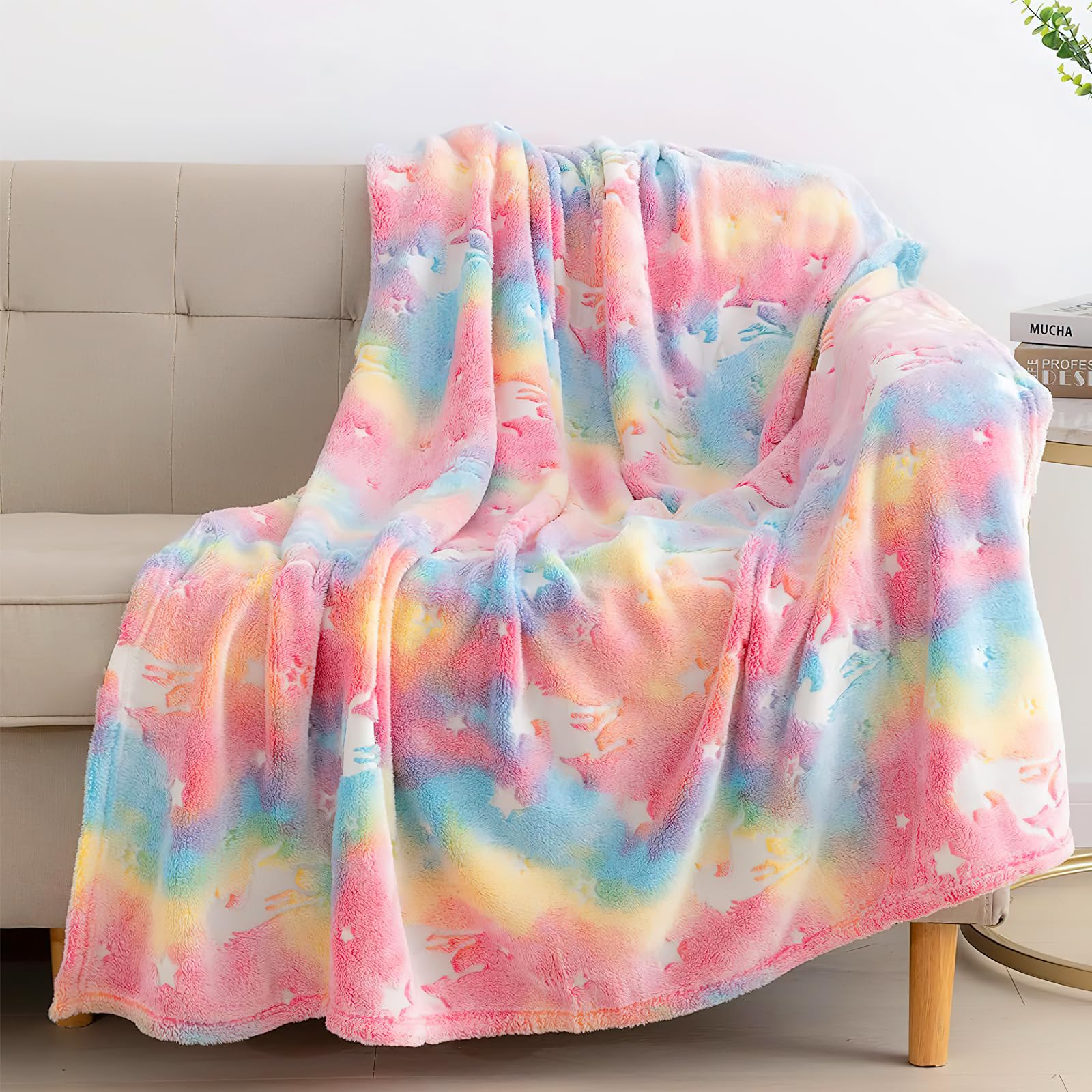 Couverture Pour Bébé En Polaire Arc-en-ciel Licorne Violette (30 X 40) - France