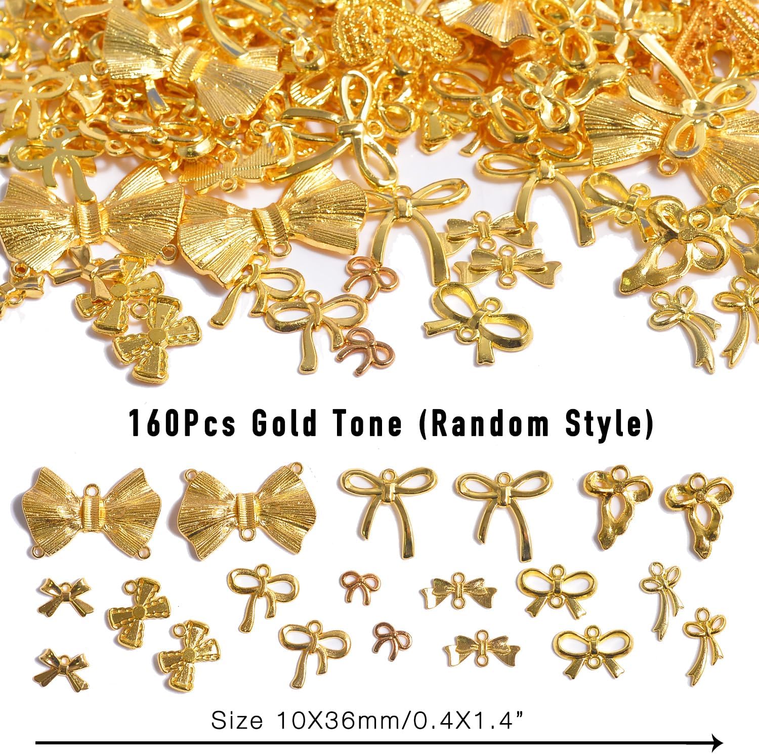stino 100 Gram Metal Charms for Jewelry Making, Silver & Gold Plated, Bulk Pack for Bracelets, Necklaces, Crafts - Image 2