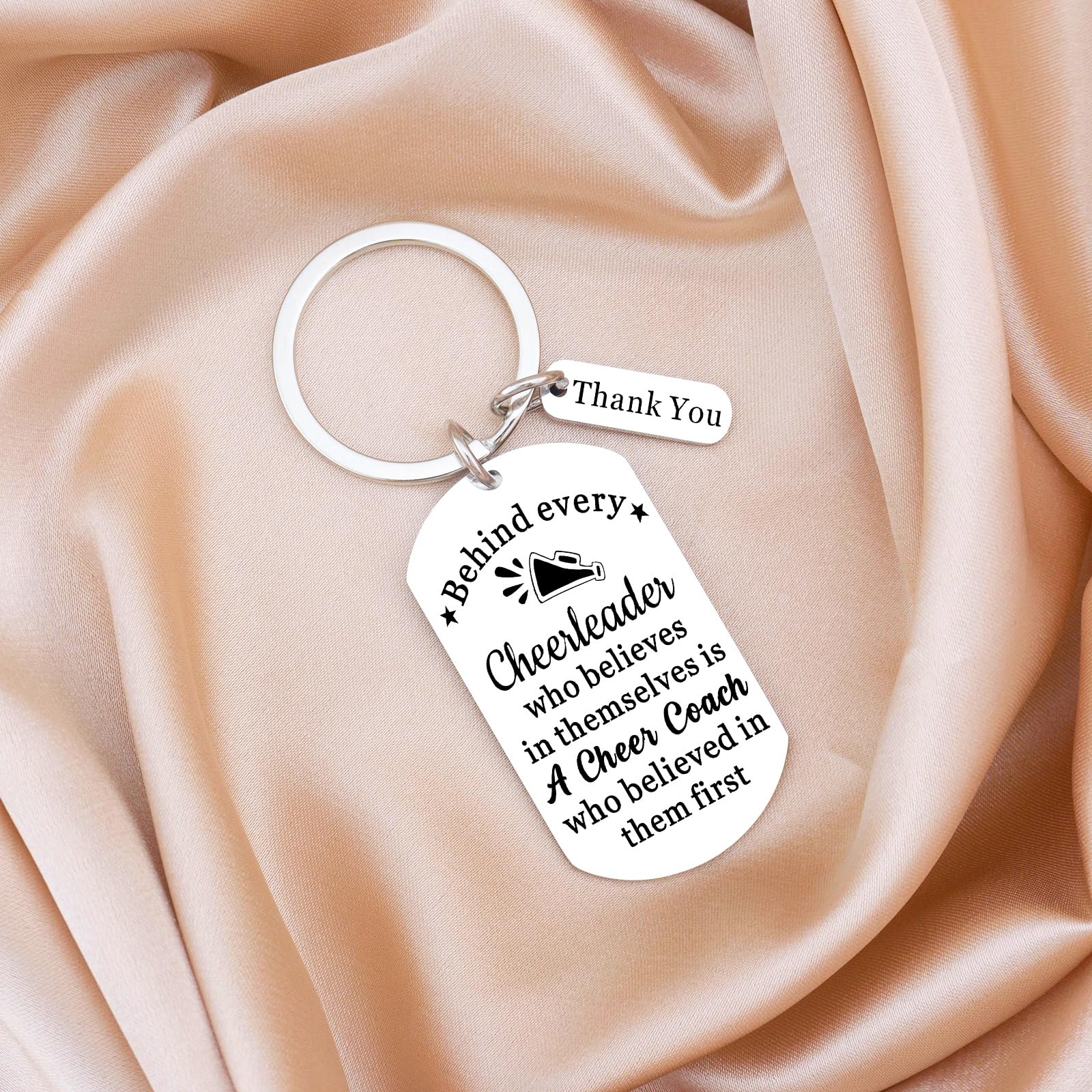 Ikacvb Cheer Keychain Best Cheerleading Coach Gifts For Women Thank You Gifts For Cheerleader Choach Appreciation Gift For Women Coaches Keyring Birthday Christmas Stuff