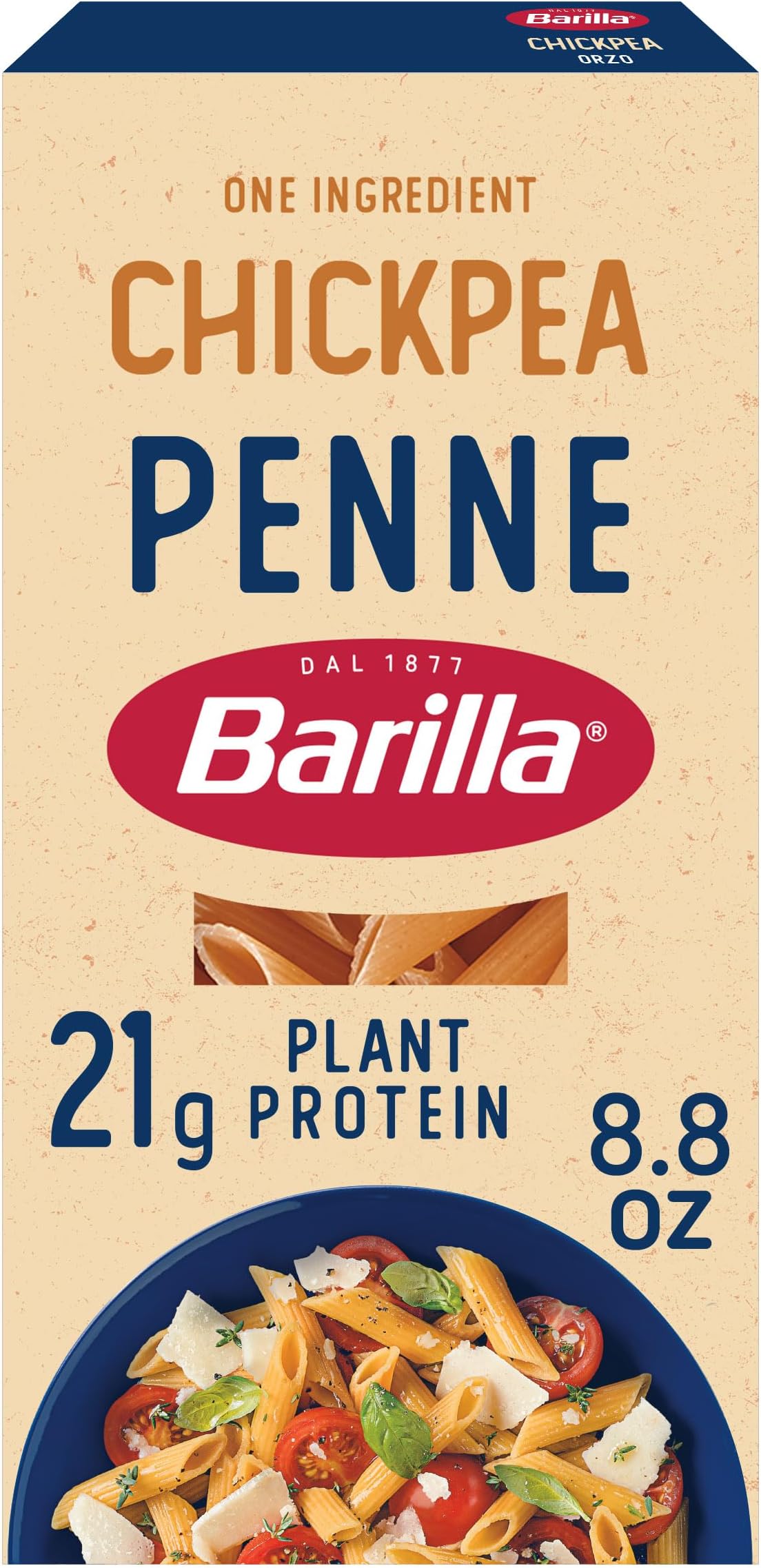 Chickpea Penne Pasta, 8.8 oz - Vegan, Gluten Free, Non GMO & Kosher - Made with Plant Based Protein