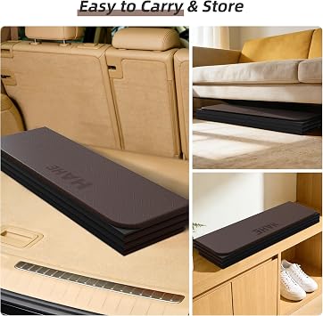 HAHE Foldable Yoga Exercise Mat, 74Lx32Wx1/3Thick, TPE Workout Mat