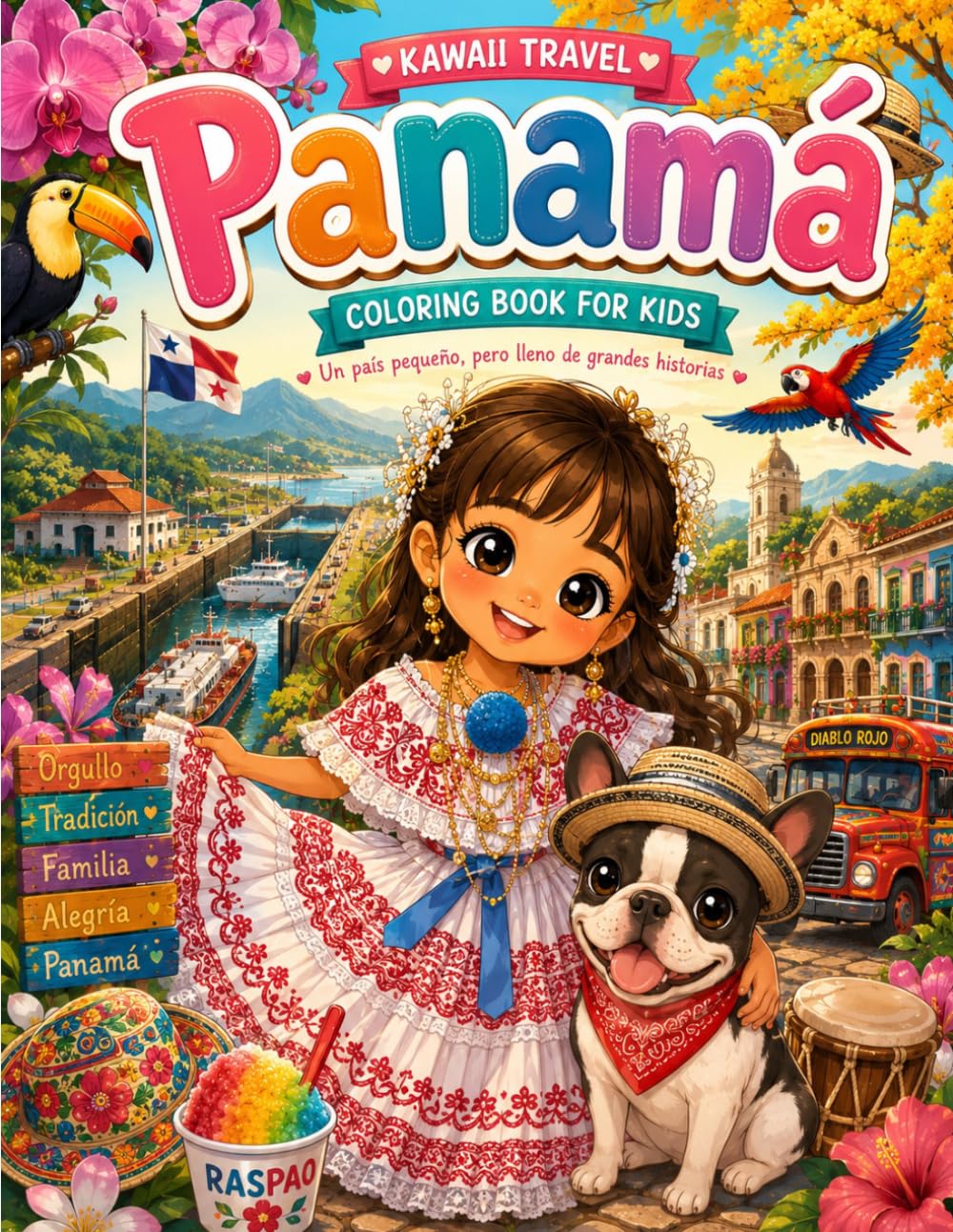 Panamá: Coloring Book for Kids (kawaii travel Adventures)
