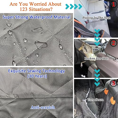 Miniatura 3 de KINMAC Funda de asiento de automóvil para perro para asiento trasero, parte inferior dura, colchón de cama de automóvil no inflable, extensor de