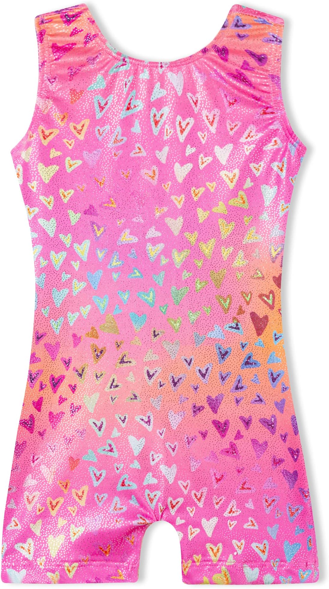 Gymnastics Leotards for Girls Sparkly One-Piece Pro Kids Unitard Biketards with Shorts