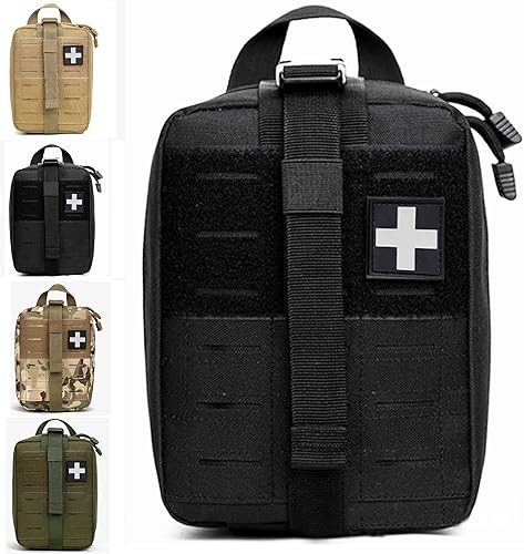 Bolsa Molle IFAK mejorada con corte láser para rasgar, kit táctico de primeros auxilios para cinturón de trabajo