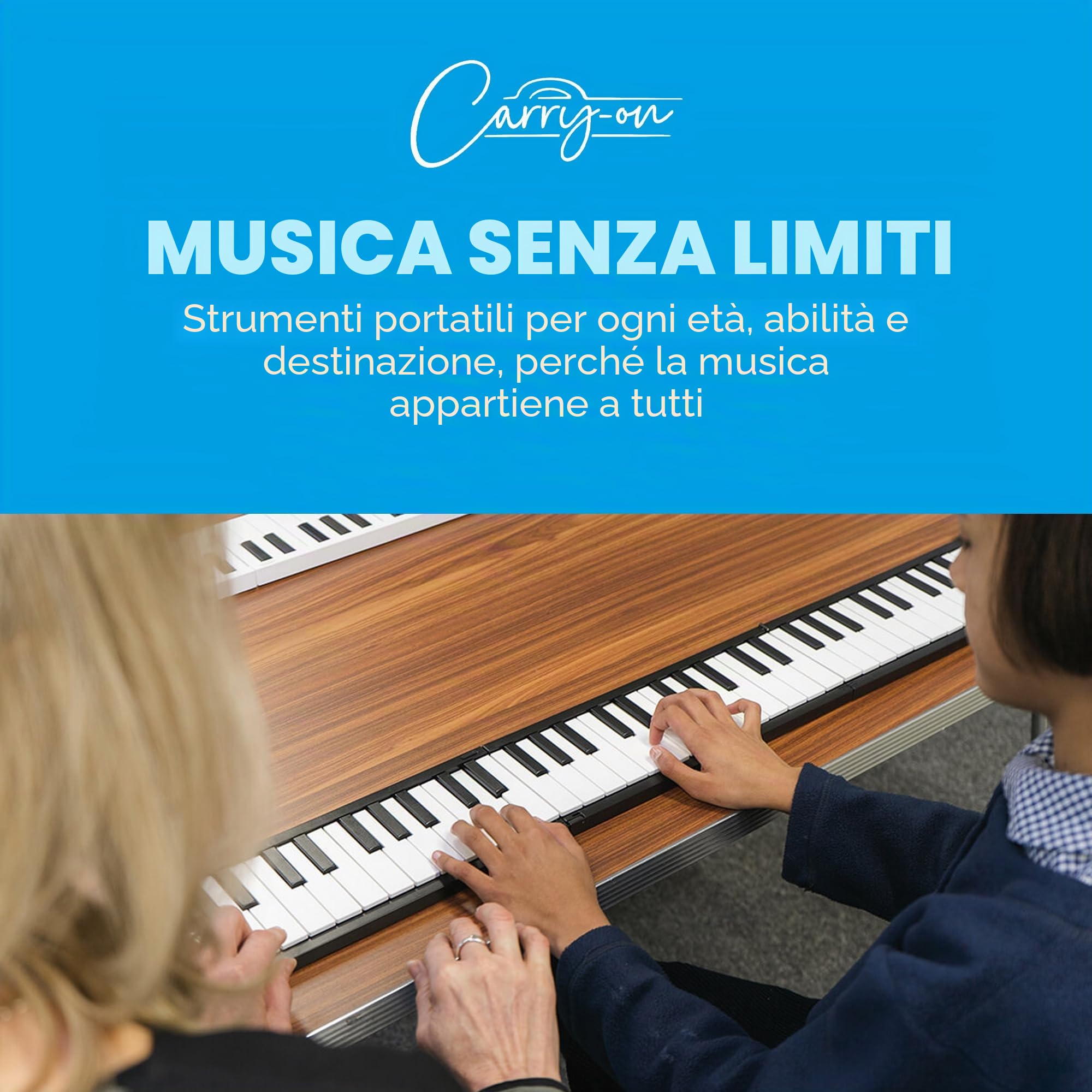 Carry-on FP-88 Touch Pianoforte digitale pieghevole portatile nero sensibile al tocco con 88 tasti tramite controller MIDI USB con batteria ricaricabile